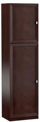 Produktbild von Casa Padrino Luxus Kleiderschrank Dunkelbraun / Silber 70,4 x 44,2 x H. 225,6 cm - Schlafzimmerschrank mit 2 Türen - Schlafzimmermöbel