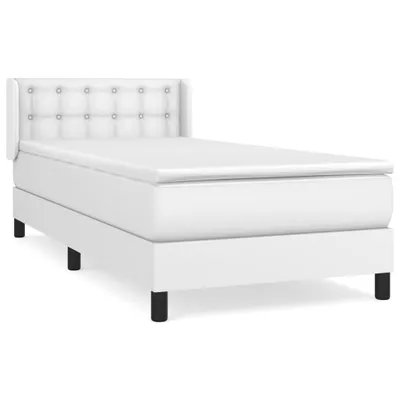 Produktbild von vidaXL Boxspringbett mit Matratze Weiß 90x190 cm Kunstleder