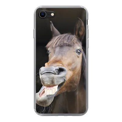 Produktbild von MuchoWow® Handyhülle Schutzhülle Hülle für iPhone 8 Pferd - Lustig - Stall - Kinder - Jungen - Mädchen - Kinder Silikon Softcase Handy Hülle - Schutzhaube
