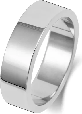 Produktbild von Schwerer 9 Karat (375) Weißgold 6mm Flach Form Herren/Damen - Trauring/Ehering/Hochzeitsring, 68 (21.6); TRS188309KWRSY