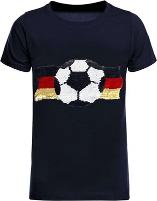 Produktbild von Jungen Wende Pailletten Deutschland Shirt mit Fussball EM 2024 Navy 152