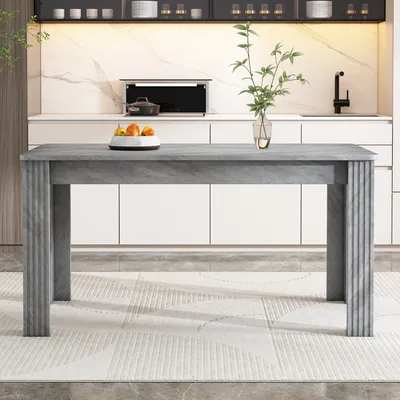 Produktbild von okwish Esszimmertisch Rechteckig, Esstisch Küchentisch mit Holzbeinen, Tisch für Esszimmer Wohnzimmer, Grau