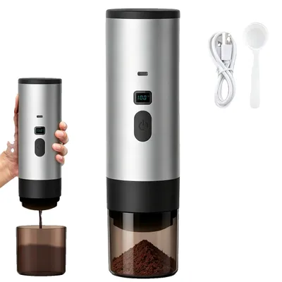 Produktbild von Kapselkaffeemaschine, USB wiederaufladbar, 15 Bar Druck, Dunkelgrau