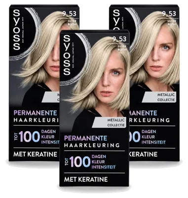 Imagen del producto de 3 tintes permanentes para el cabello SYOSS, tono 9-53 Silver Blush, pack ahorro - 3 unidades