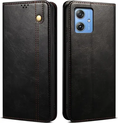 Produktbild von Motorola Moto G55 Hülle - Coverup Premium Classic Klapphülle - Schwarz