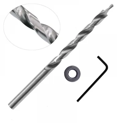 Produktbild von Schnellwechsel-Spiralbohrer, 9 mm Rundschaftbohrer mit Tiefenbegrenzung, Schraubendreherbit (Silber)