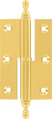 Produktbild von Stil-Möbelband gerade, Zierkopf 19 links, 50x40 mm, Messing poliert