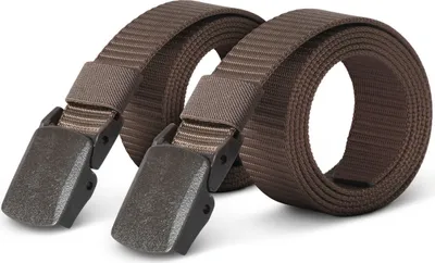Produktbild von hemmy Canvas Uni Stoffgürtel ( 2er Pack ) 130cm x 3,8cm, Verstellbarer Arbeitsgürtel ohne Löcher - Kunststoffschnalle - Gürtel für Damen und Herren