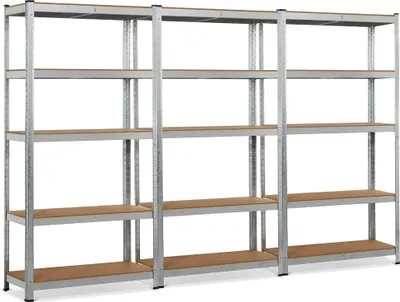 Produktbild von Yaheetech 3er Set Lagerregal Schwerlastregal 180x90x40cm, 5 Ablagen, max. 2625 kg, Silber