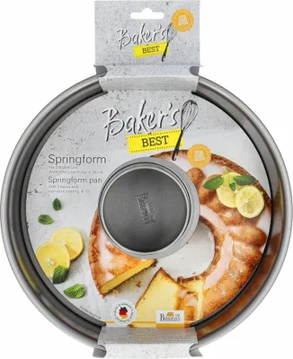 Image de BIRKMANN Moule à charnière avec 2 fonds, Ø 26 x H 8,5 cm, Avec fond plat et fond tubulaire, Bord extra haut, Antiadhésif