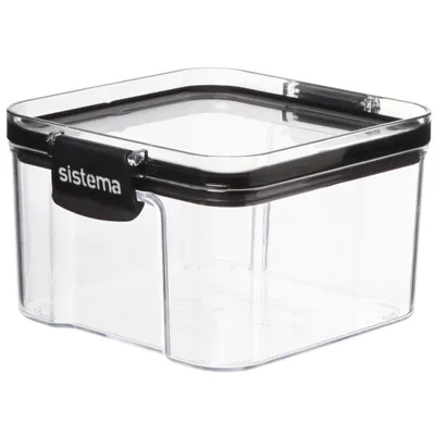 Produktbild von Sistema luftdichte vorratsdose 460 ml stapelbar - Transparent & schwarz - Stapelbar | Mit Deckel | Luftdicht | BPA-frei