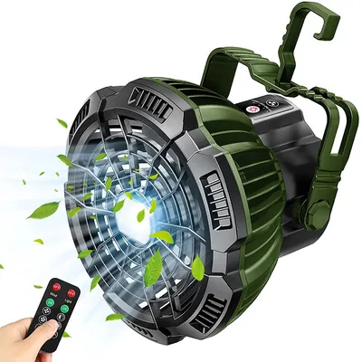Produktbild von Outdoor Camping Fan Light USB Wiederaufladbarer Ventilator Büro Student Bequeme Fernbedienung Zelt Fan Light