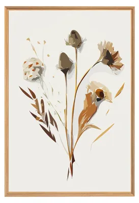 Image de Tableau mural encadré fleurs réels 65x97 cm, Tableau mural moderne pour décoration intérieure