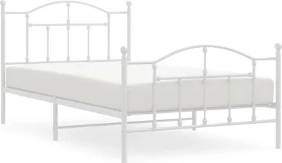 Obrázok produktu pre vidaXL Detská posteľ s čelom a nohami kovová biela 107x203 cm