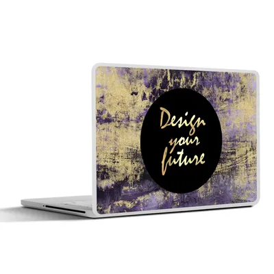 Produktbild von MuchoWow® Laptop Aufkleber Sticker Cover Zitat - Schwarz - Gold - Lila 40x30 cm - Laptop Dekoration - Selbstklebend