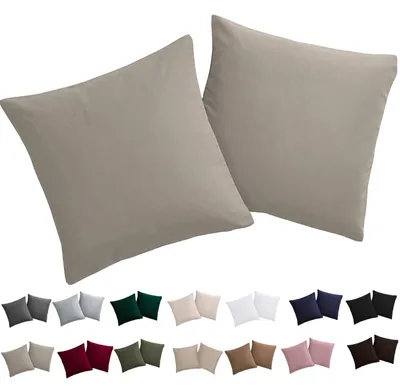 Produktbild von Kissenbezug 50 x 50 cm, 2 Stück – Kissenbezug 50 x 50 cm, 100 % natürliche Mikrofaser, bügelfrei und knitterfrei, mit Reißverschluss