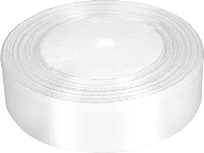 Image de Ruban satin 25 mm - blanc - 32 mètres
