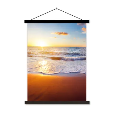 Produktbild von MuchoWow® Textilposter Strand - Meer - Sonne - Horizont 40x53 cm mit schwarzem Rahmen - Abbildung