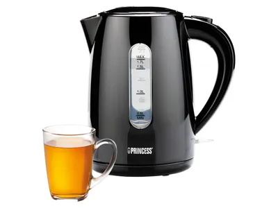 Zdjęcie produktu dla Princess 236017, 1,7 l, 2200 W, Czarny, Wskaźnik poziomu wody, Bezprzewodowy