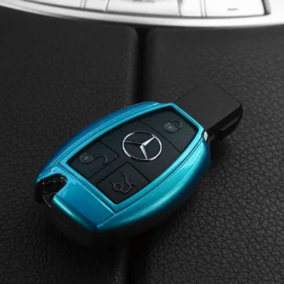 Produktbild von Auto Schlüssel Kunststoff Hülle ABS Plastik Schutz Cover Blau kompatibel mit Mercedes Benz Funk ab 2005 Smartkey