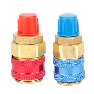 Zdjęcie produktu dla Szybkozłącze R134A, szybkozłącze A/C High Low, adapter czynnika chłodniczego, adapter czynnika chłodniczego R134A, złącze klimatyzacji samochodowej R134A