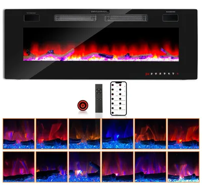 Produktbild von ISOISL Elektrokamin 750/1500 W mit 12 Flammenfarben und 5 Helligkeitsstufen