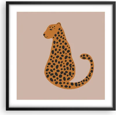 Produktbild von Gerahmtes Poster - Schwarzer Rahmen - Panther Grafik Leopard - 50x50 cm - Wand Bild - Wanddeko - Wandbilder - Kunstposter - Wandposter - Bilderrahmen - Bilder - Kunstdruck - P2BAC50x50-4893