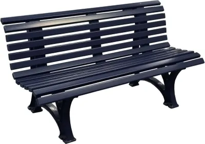 Produktbild von Blome Gartenbank Helgoland 3-Sitzer, Pflegeleichte Kunststoff, mit 13 Mehrkammerprofilen, 2 Standfüßen & Lehne, Blau