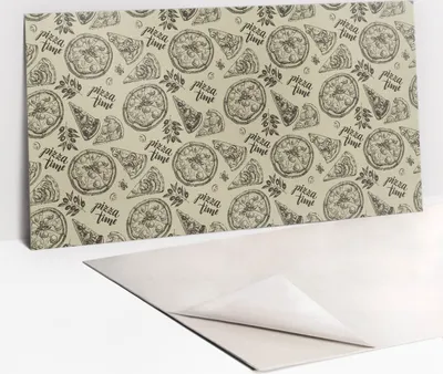Produktbild von Dekorative PVC Wandpaneele - Küchenpaneele Rückwand hart Innenwand - 100 x 50 - Pizza -Motive