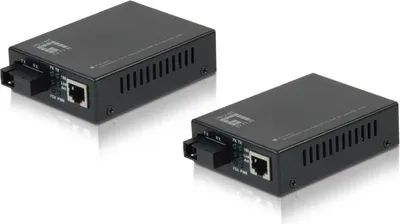 Imagen del producto de LevelOne FVT-2202 - Convertidor de medios - 100 Mb LAN - 10Base-T, 100Base-FX, 100Base-TX - RJ-45 / SC de fibra monomodo - hasta 20 km - 1550 nm / 1310 nm (paquete de 2 unidades)