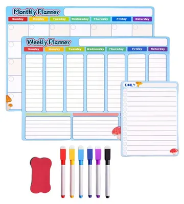 Produktbild von INF Magnetischer Kühlschrankkalender: Wiederverwendbares Whiteboard Set für Zuhause