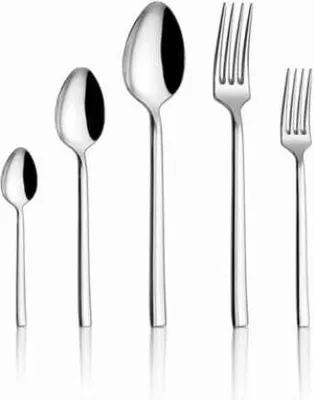 Produktbild von Hermia Concept, Hochwertiges Besteckset (60 Teile), 100% Edelstahl, Silber | 12 Esslöffel (20 cm), 12 Gabeln (20,3 cm), 12 Dessertlöffel (17 cm), 12 Dessertgabeln (18 cm), 12 Teelöffel (12,5 cm) | Spülmaschinenfest, nicht mikrowellengeeignet.