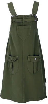 Produktbild von Latzrock, Trägerkleid, Hippierock - Olive, Damen, Grün, Baumwolle, Größe: S