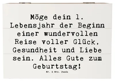 Produktbild von Mr. & Mrs. Panda Box Spruch 1. Geburtstag Reise 22 x 15 cm - Weiß - Geschenk, schmuckbox, Kleinkind, Happy Birthday, Gesundheit, Glückwunsch, Geschenkbox, Truhe, Alter