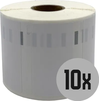 Produktbild von DULA Etiketten - Kompatibel mit Dymo Compatible labels - Weiß - Verwijderbaar - 11354 - S0722540 - Grote multifunctionele etiketten - 10 rollen - 57 x 32 mm - 1000 labels per rol