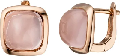 Produktbild von JOBO Creolen 925 Silber rotgold vergoldet 2 rosa Glassteine Ohrringe