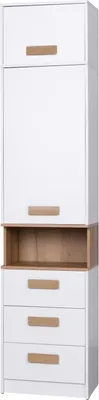 Produktbild von Marmex Möbel - Regal Grant G6+G14 Weiß mit Schubladen und Schrankaufsatz 52x235x40 cm