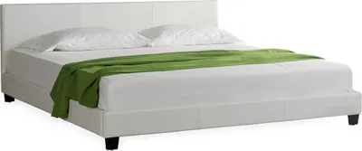 Produktbild von Corium® Polsterbett 'Barcelona' - 180 x 200cm Weiss - mit Kunst-Leder / Kunstlederbezug Modern mit Stecklattenrost
