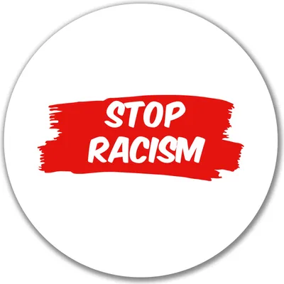 Produktbild von Huuraa Aufkleber Stop Racism 10cm rund Sticker Geschenkidee