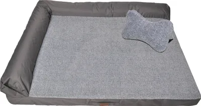 Produktbild von Raikou Hundebett Hundesofa Tierbett Anti Rutsch Hellgrau Melange Gr. 80*60*7cm