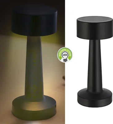 Produktbild von LED Tischleuchte schwarz Eisen 9x21cm Touchfunktion 3 Weißtöne USB Kabel dimmbar Dekolampe Tischbeleuchtung