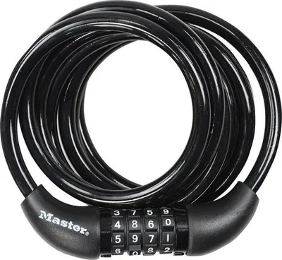 Immagine prodotto di Lucchetto per bicicletta, Master Lock 8221EURDPRO, cavo a spirale da 1,8 m, combinazione programmabile