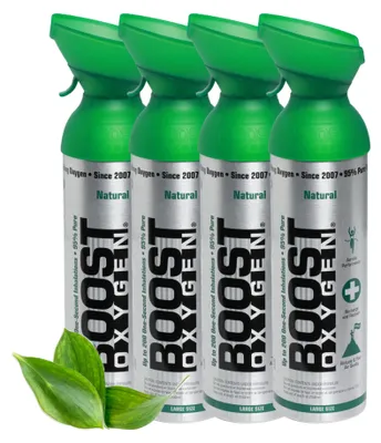 Produktbild von Boost Oxygen Sauerstoffdose zum Inhalieren Natural, groß, 4x9L