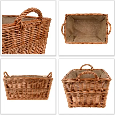 Produktbild von Creative Home Kaminholzkorb Weide Holzkorb für Kaminholz - 47 x 33 x 30 cm