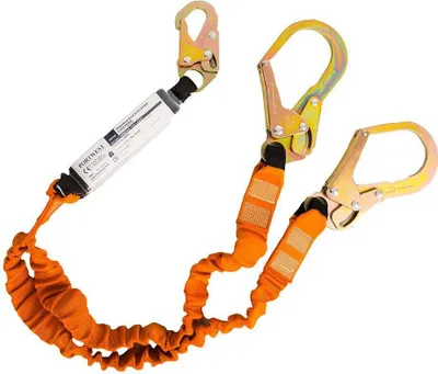 Produktbild von Portwest - "FP75" Doppelter Lanyard Stoßdämpfer PW1446 (Einheitsgröße) (Orange/Schwarz)
