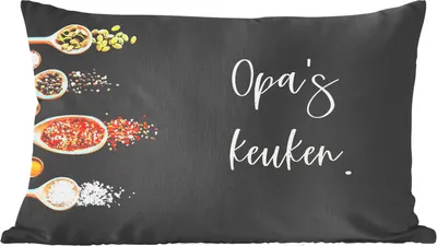 Produktbild von MuchoWow® Zierkissen Sofakissen Wohnzimmer Dekokissen 60x40 cm Opas Küche - Küche - Opa - Zitate - Kopfkissen - Polster mit Foto
