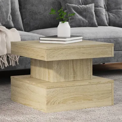 Produktbild von Möbel Couchtisch mit LED-Leuchten Sonoma-Eiche 50x50x40 cm - Couchtische &13810