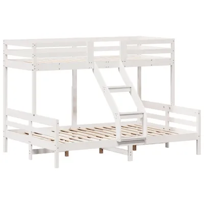 Obrázok produktu pre Poschodová posteľ 90x200/140x200 cm biela masívna borovica