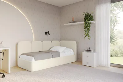 Produktbild von ALTDECOR Jugendbett mit Bettkasten VELY - 90x200 - Beige - Quelle 02 - Bett mit Matratze - Einzelbett mit Stauraum - Polsterbett Kinderbett