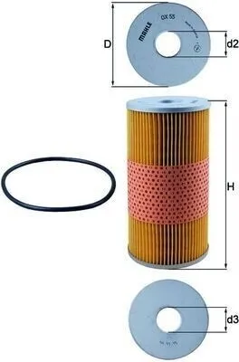 Produktbild von Ölfilter MAHLE OX 55D Filtereinsatz für MAN F 90